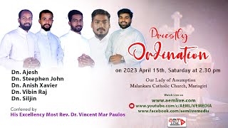 Priestly Ordination - Our Lady of AssumptionMalankara Catholic Church, Mariagiri