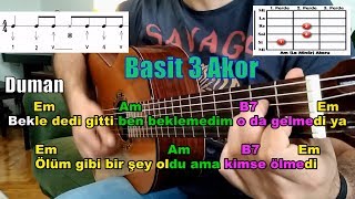 Duman | Bekle Dedi Gitti | Gitar Dersi | 3 Akorlu Şarkı