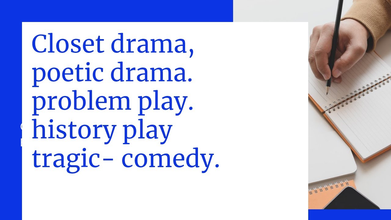 Forms Of Drama.#closet Drama ,#problem Play, #poetic Drama ,#history ...