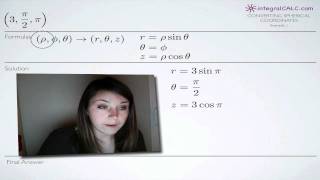 Spherical Coordinates Example 4 (KristaKingMath)