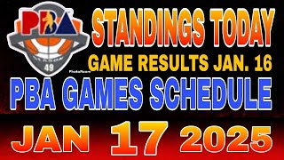 PBA Standings today as of January 16, 2025 | Pba Game results | Pba schedules January 17, 2025