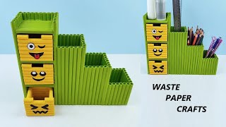 DIY - Very Cute - Desk Organizer Waste Paper - Waste Paper Crafts