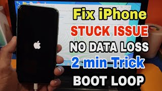 How to fix Apple ios 14.3 Stuck logo, boot loop issue black screen without any data loss | Hindi