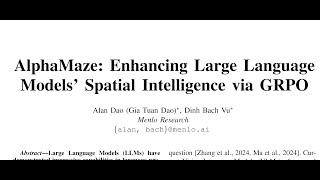 AlphaMaze: Enhancing Large Language Models' Spatial Intelligence via GRPO