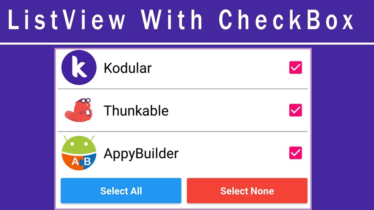 Listview items. Kodular. Flutter LISTVIEW item checkbox Bell.