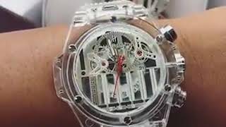 hublot transparent wristwatch 9k