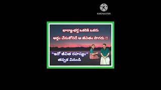 భార్యా-భర్త ఒకరికి ఒకరు అర్థం చేసుకోనిదే ఆ జీవితం సాగదు|ఎవరు ఔనన్నా కాదన్నాఇదే నిజజీవిత రహస్యం సుమా!