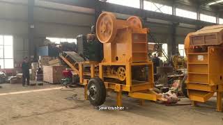 Mobile PE 400x600 jaw crusher with diesel