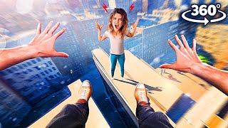 360° ESCAPE ANGRY GIRLFRIEND - Epic Rooftop Parkour Roller Coaster VR 360 Video 4k ultra hd