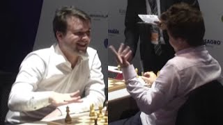 Magnus Carlsen Starts Laughing While Discussing a Game After GM Fedoseev Stops the Clock and Resigns