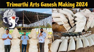 Trimurthi Arts Mumbai Ganpati Making 2024 Ep1 | Krishna Bandekar Ganesh Idol Making 2024 | Ghatkesar