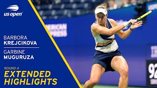 Barbora Krejcikova vs Garbine Muguruza Extended Highlights | 2021 US Open Round 4