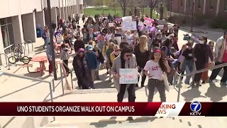 University of Nebraska-Omaha students walk out for transgender rights
