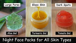 3 Aloevera Night Face packs - Large Open Pores, Glowing Skin & Dark Spots | Turmeric Face Pack