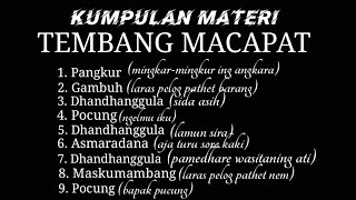 KUMPULAN TEMBANG MACAPAT | Materi Tembang Macapat