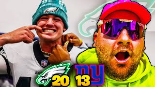 Tanner McKee = FOLES? | PLAYOFFS HYPE | Eagles 20 Giants 13 LIVE REACTION