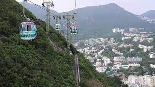 香港海洋公園Ocean Park Hong Kong - 登山纜車在下山方向纜車內拍攝, 登山纜車救援徑及沿途風景 -- 2020年10月