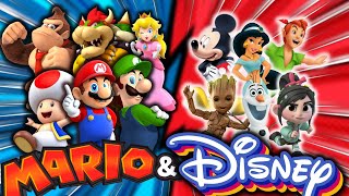MARIO 🔴 VS 🔵 DISNEY TEAM | FITNESS RACES BRAIN BREAK | Just Dance and exercise for kids