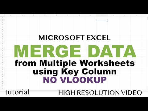 Excel — объединение данных из нескольких листов на основе ключевого столбца