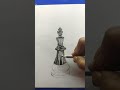 how to draw chess king Drawing chess pieces realistic Drawing #shorts