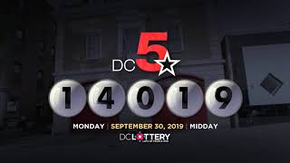 DC LOTTERY Midday 09/30/2019