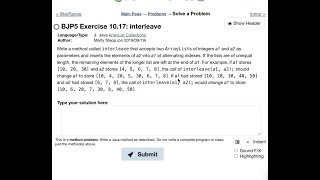 Exercise 10.17 (interleave) Java Tutorial || Practice-It