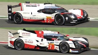 2017 Toyota TS050 LMP1 vs. 2017 Porsche 919 LMP1 Sound Comparison - WEC Prologue Monza 2017