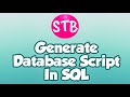 How to Generate  Database Script In SQL