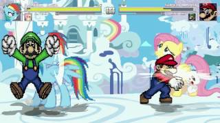 AN Mugen Request #380: Rainbow Dash \u0026 Fluttershy VS Super Mario \u0026 Super Luigi