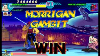 Marvel vs Capcom 1 ( Arcade ) - Gambit / Morrigan Playthrough ( Apr 13, 2017 )