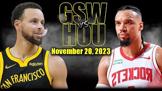 Golden State Warriors vs Houston Rockets Full Game Highlights- November 20 2023 | 2023-24 NBA Season