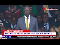 Drama as DP Rigathi Gachagua slaps Uhuru Kenyatta in Kasarani during Ruto's inauguration!