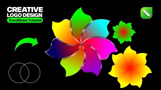 How to make Creative youtube Flower Logo Design in #coreldraw  Hevlendordesigns