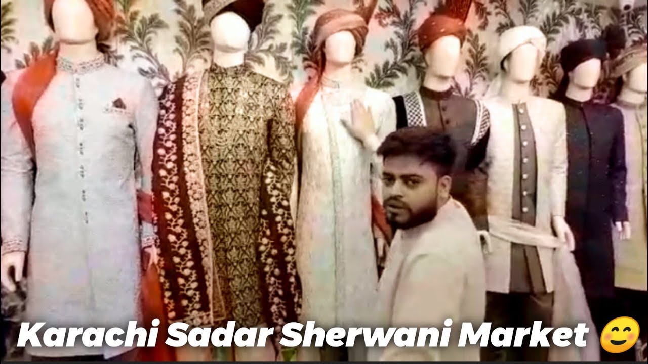 Karachi Sadar Sherwani Market || Gents Suit Wholesale Market In ...