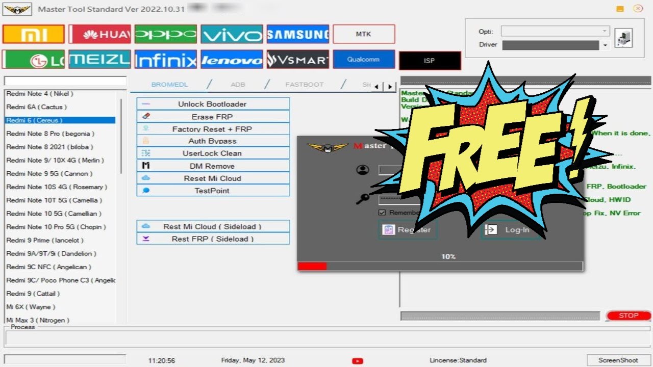 Master Tool Standard V2022 10 31 Free Life Time Frp Imei Repair Mi