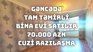 BINA EVI SATILIR TAM TEMIRLI 70.000 AZN | GENCEDE SATILAN EVER