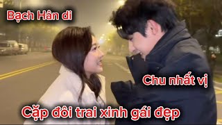 Cặp đôi trai xinh gái đẹp. Chu Nhất Vị và Bạch Hân Di. Nữ thần nam thần phim ngắn