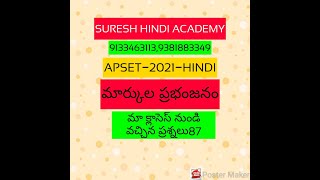 APSET 2021 HINDI RESULTS