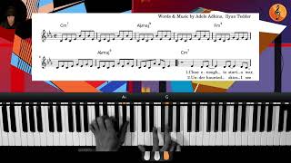 Turning Tables by Adele - Piano cover / tutorial / Play along with Leadsheet - Key: Cm