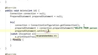 Java and JDBC tutorial #6: Delete record