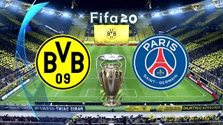 Fifa 20 | Dortmund vs PSG | Round Of 16 UEFA Champions League - Full Match + Gameplay Leg 1 19/20