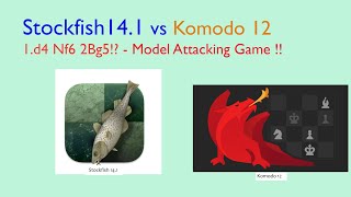 How STOCKFISH14.1 crushes KOMODO |  1.d4 Nf6 2Bg5  Trompowsky #Stockfish14