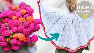 How To Crochet a STUNNING Emotional Support Crochet Bouquet Shawl!