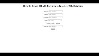 How to connect HTML Register Form to MySQL Database with PHP (2020)