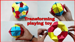Transforming cube magic origami || Cube transforming into ball magic paper craft || rk artz