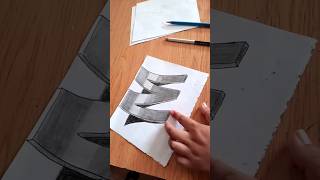How To Draw A 3d Letter M -Awesome Trick Art #shorts