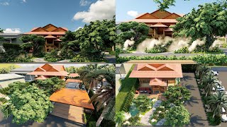 รับทํา 3d perspective video - สวน น้ำตกเรือนไทย