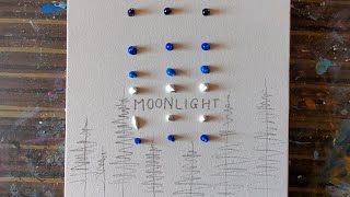 Moonlight Landscape / Acrylic Painting Demo / Easy for Beginners/Relaxing/Daily Art Therapy/Day#0288