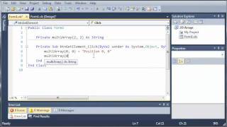 Visual Basic Tutorial - 90 - Multi Dimensional Arrays