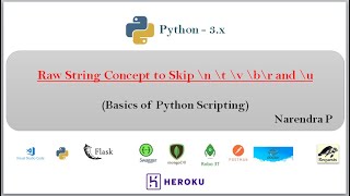 Escape Sequence Characters and Raw String Usage with \n \b \r \t \v and \u | Vidoe - 13
